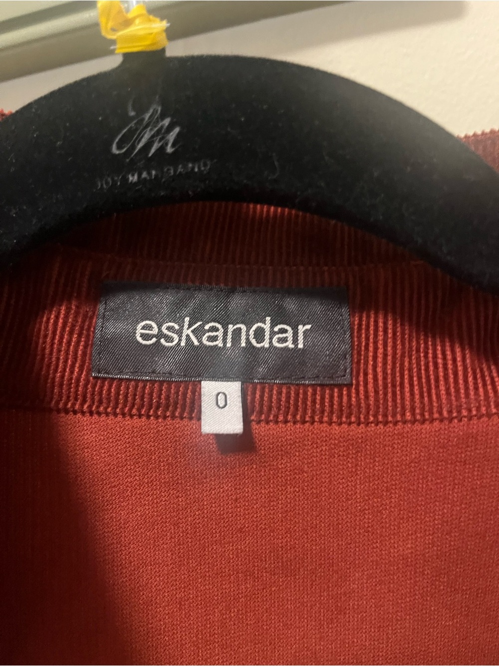 Eskandar women’s corduroy jacket in Cherry red